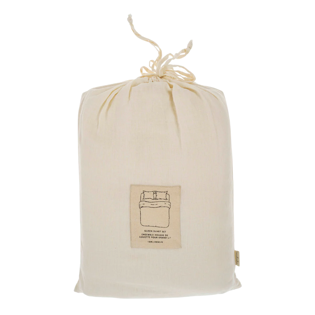 Reverie Linen Duvet Set Ivory