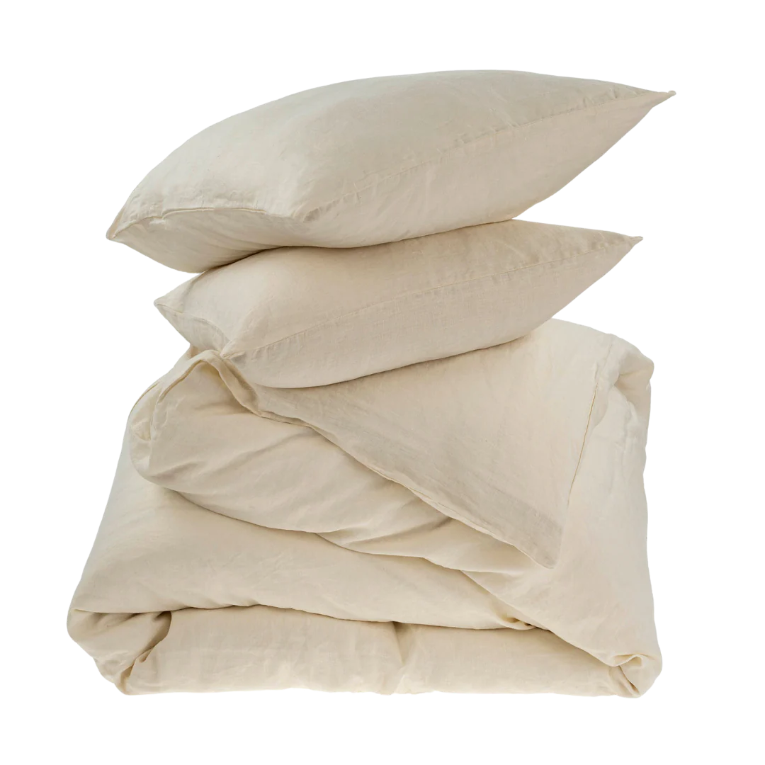 Reverie Linen Duvet Set Ivory