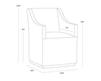 Zane Wheeled Dining Armchair
