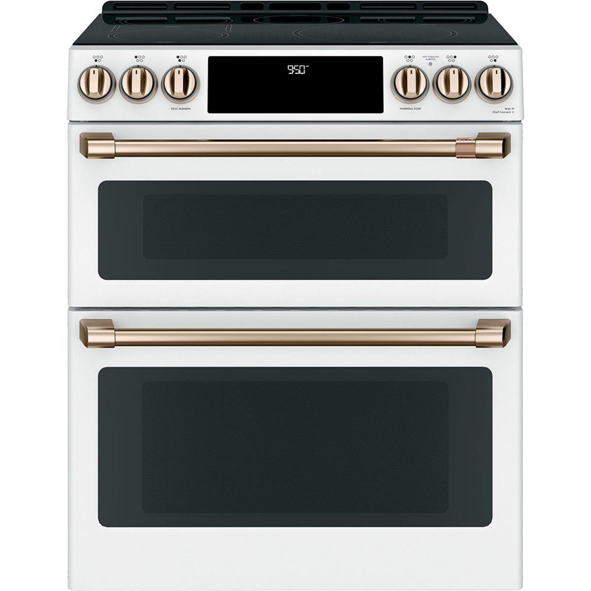 30" Induction Range with Double Oven and No-Preheat Air Fry in Matte White