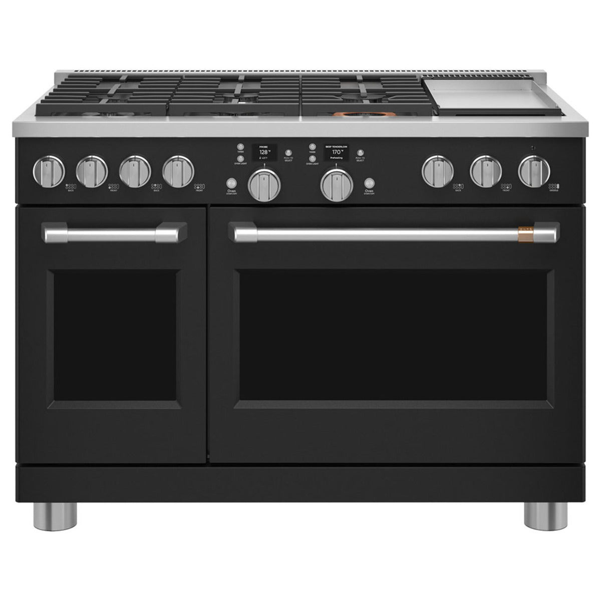 48" Smart Dual-Fuel Commercial-Style Range with No-Preheat Air Fry in Matte Black