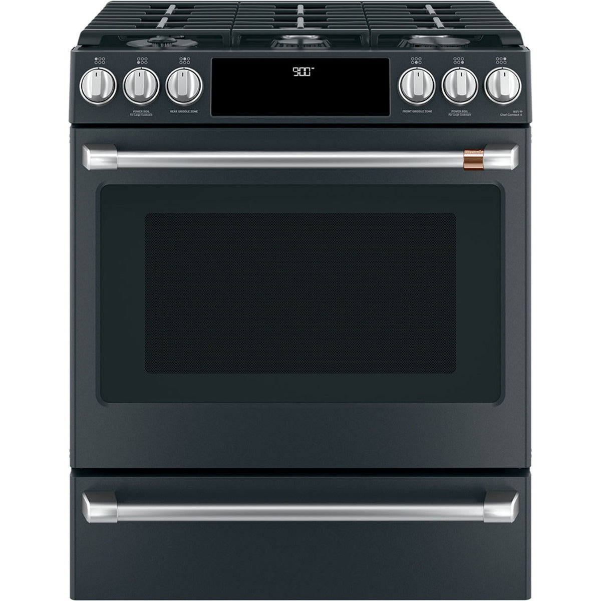 30" Slide-In Dual-Fuel Range with No-Preheat Air Fry in Matte Black