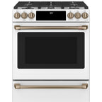 30" Slide-In Dual-Fuel Range with No-Preheat Air Fry in Matte White