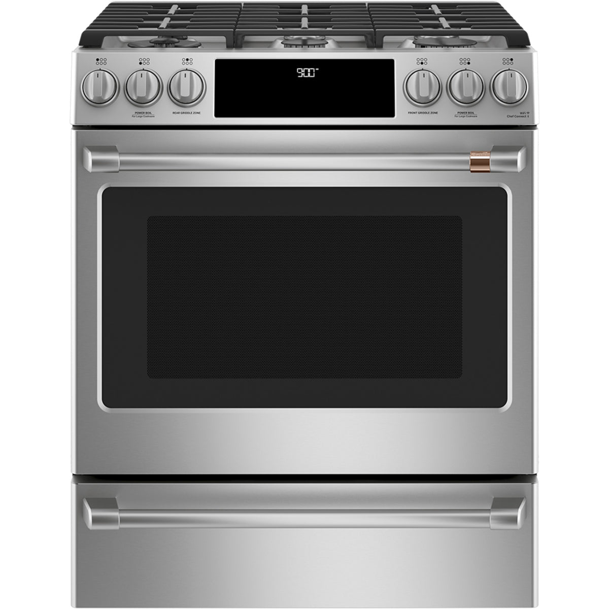 30" Slide-In Dual-Fuel Range with No-Preheat Air Fry in Stainless Steel