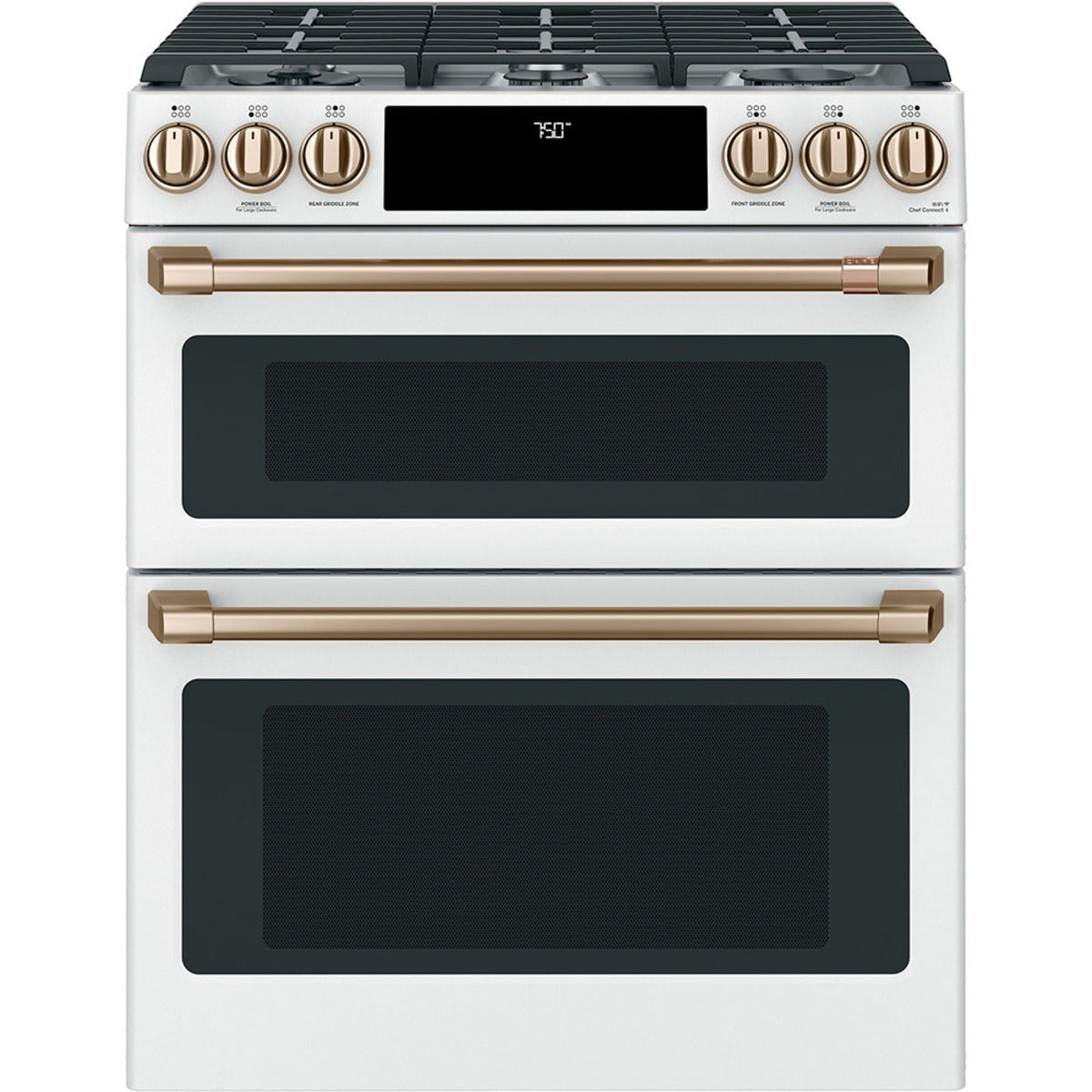 30" Double Oven Gas Range with No-Preheat Air Fry in Matte White