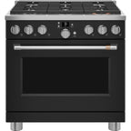 36" Smart All-Gas Commercial-Style Range with No-Preheat Air Fry in Matte Black