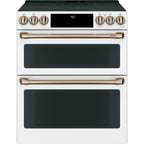 30" Slide-In Radiant Double Oven Range with No-Preheat Air Fry in Matte White