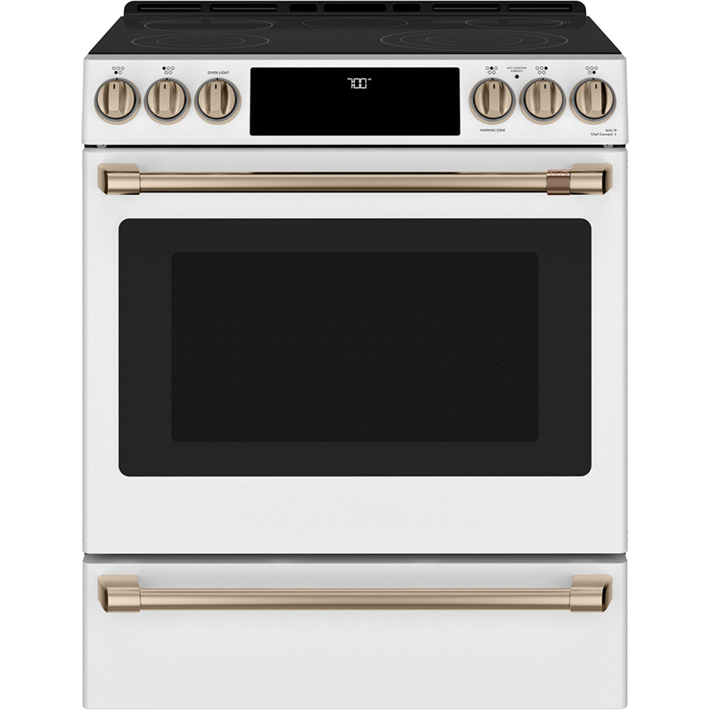 30" Slide-In Radiant Range with No-Preheat Air Fry in Matte White