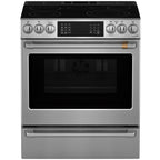 30" Slide-In Front Control Electric Range with Warming Drawer in Stainless Steel