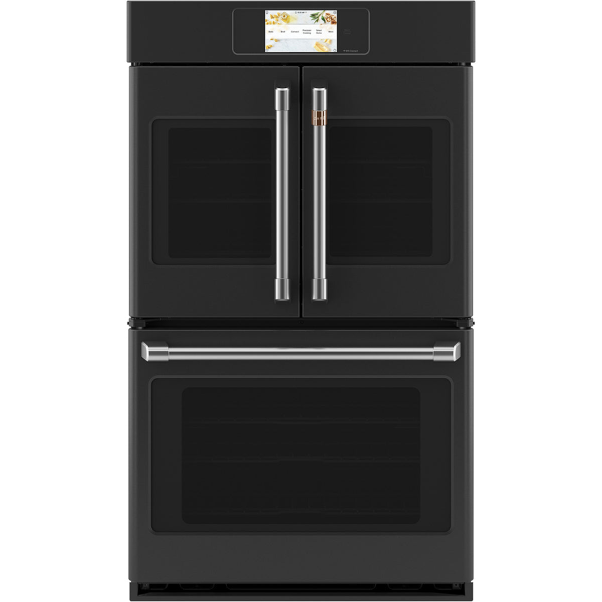 30" Built-In French-Door Double Convection Wall Oven in Matte Black