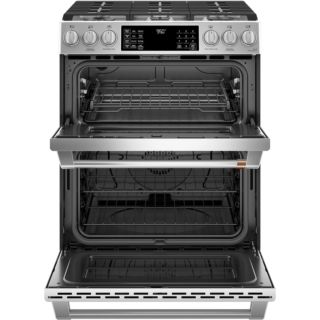 30" Dual-Fuel Range with Double Oven and No-Preheat Air Fry in Stainless Steel