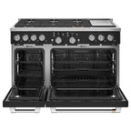 48" Smart Dual-Fuel Commercial-Style Range with No-Preheat Air Fry in Matte Black