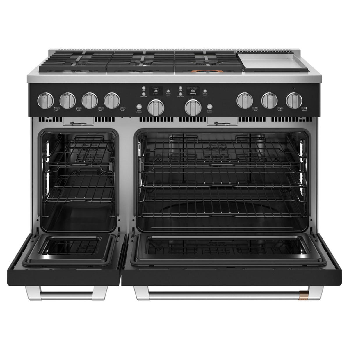 48" Smart Dual-Fuel Commercial-Style Range with No-Preheat Air Fry in Matte Black