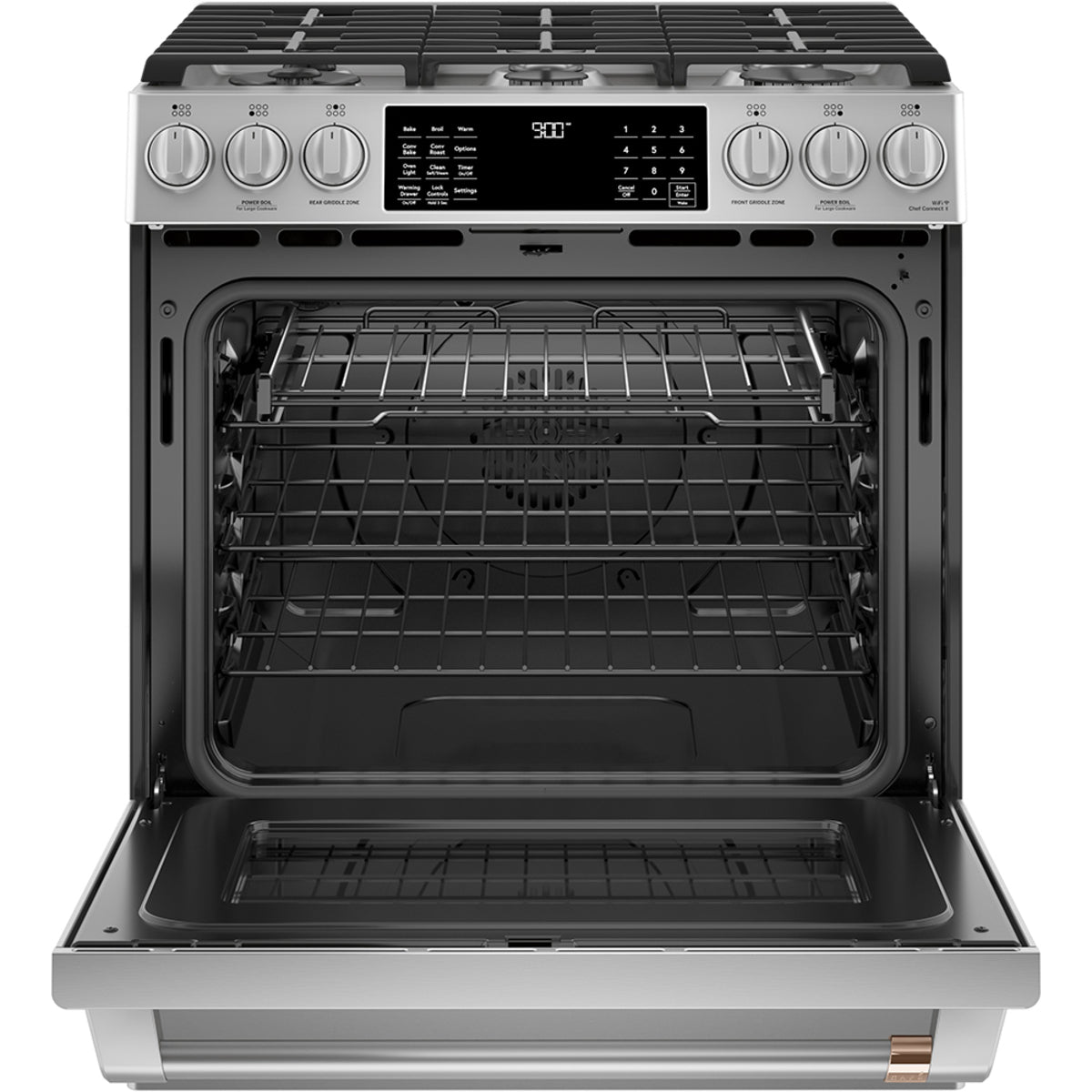 30" Slide-In Dual-Fuel Range with No-Preheat Air Fry in Stainless Steel