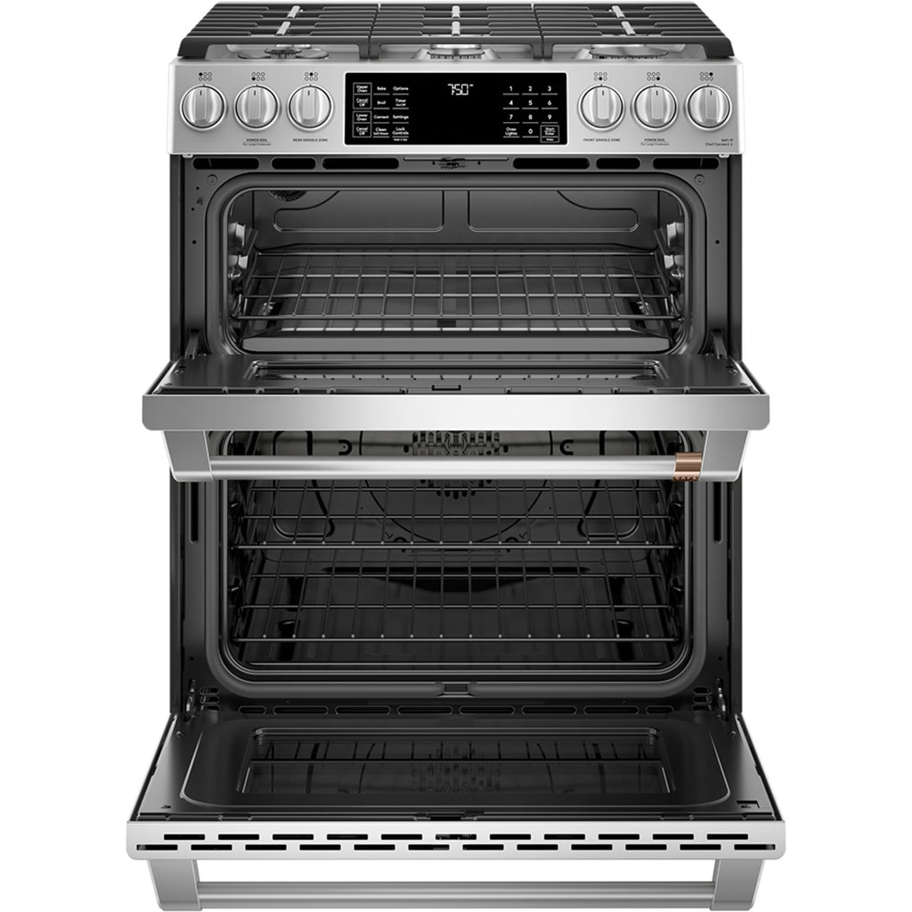 30" Double Oven Gas Range with No-Preheat Air Fry in Stainless Steel