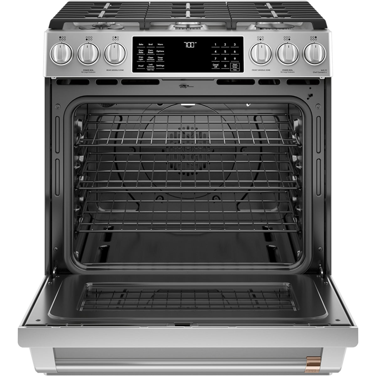 30" Slide-In Gas Range with Convection and No-Preheat Air Fry in Stainless Steel