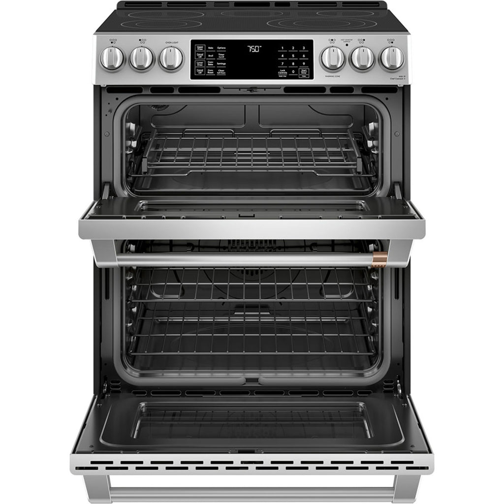 30" Slide-In Radiant Double Oven Range with No-Preheat Air Fry in Stainless Steel