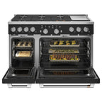 48" Smart Dual-Fuel Commercial-Style Range with No-Preheat Air Fry in Matte Black