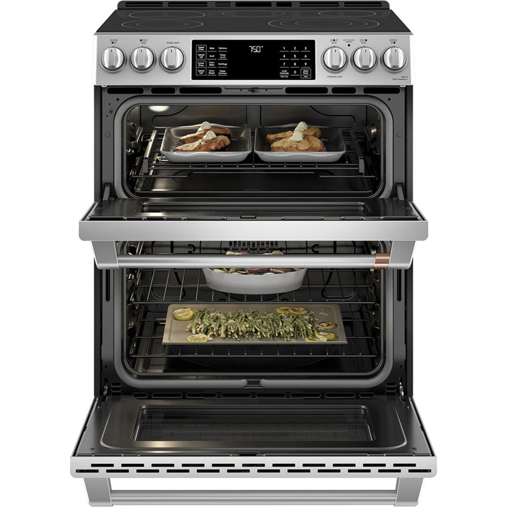 30" Slide-In Radiant Double Oven Range with No-Preheat Air Fry in Stainless Steel