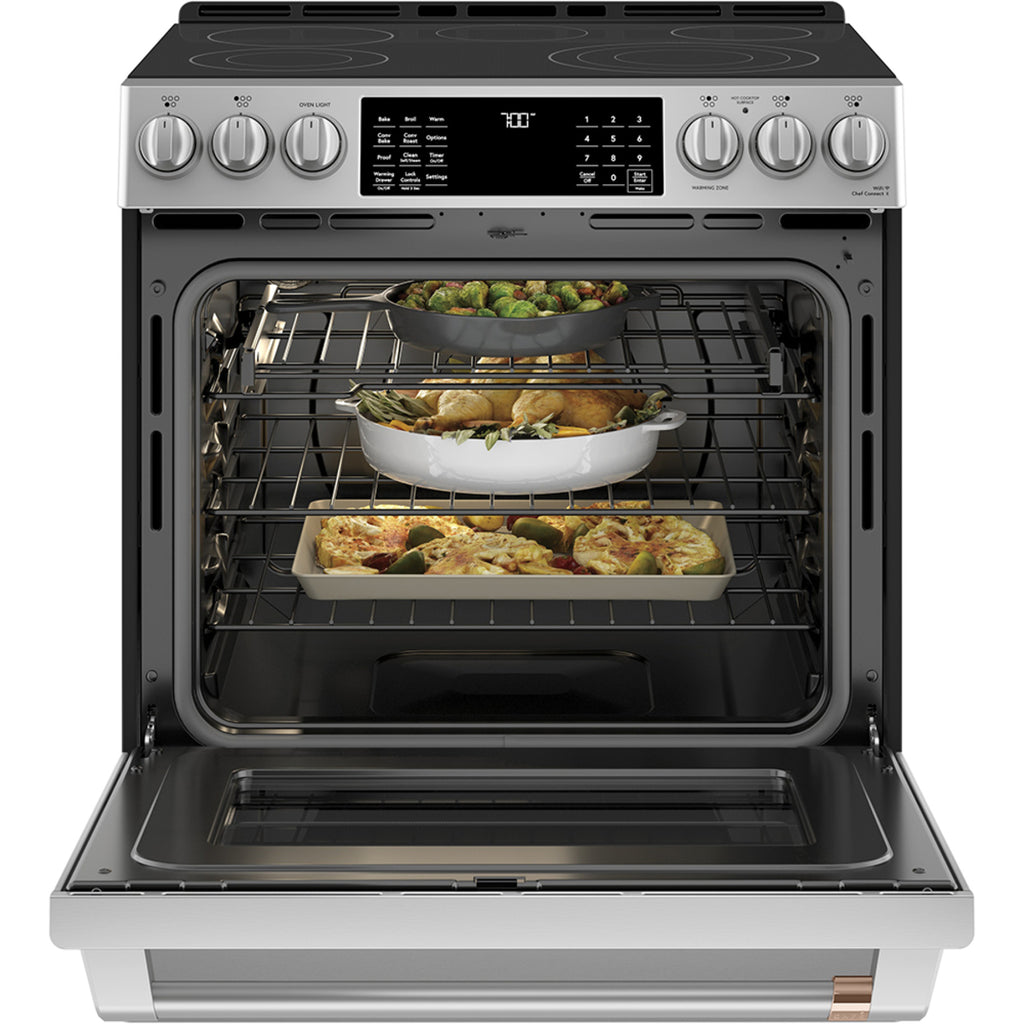 30" Slide-In Radiant Range with No-Preheat Air Fry in Stainless Steel