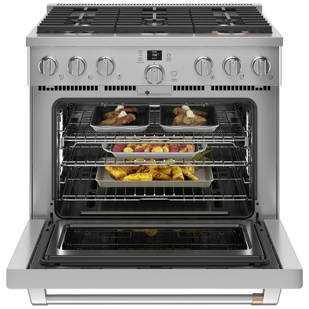 36" Smart All-Gas Commercial-Style Range with No-Preheat Air Fry in Stainless Steel