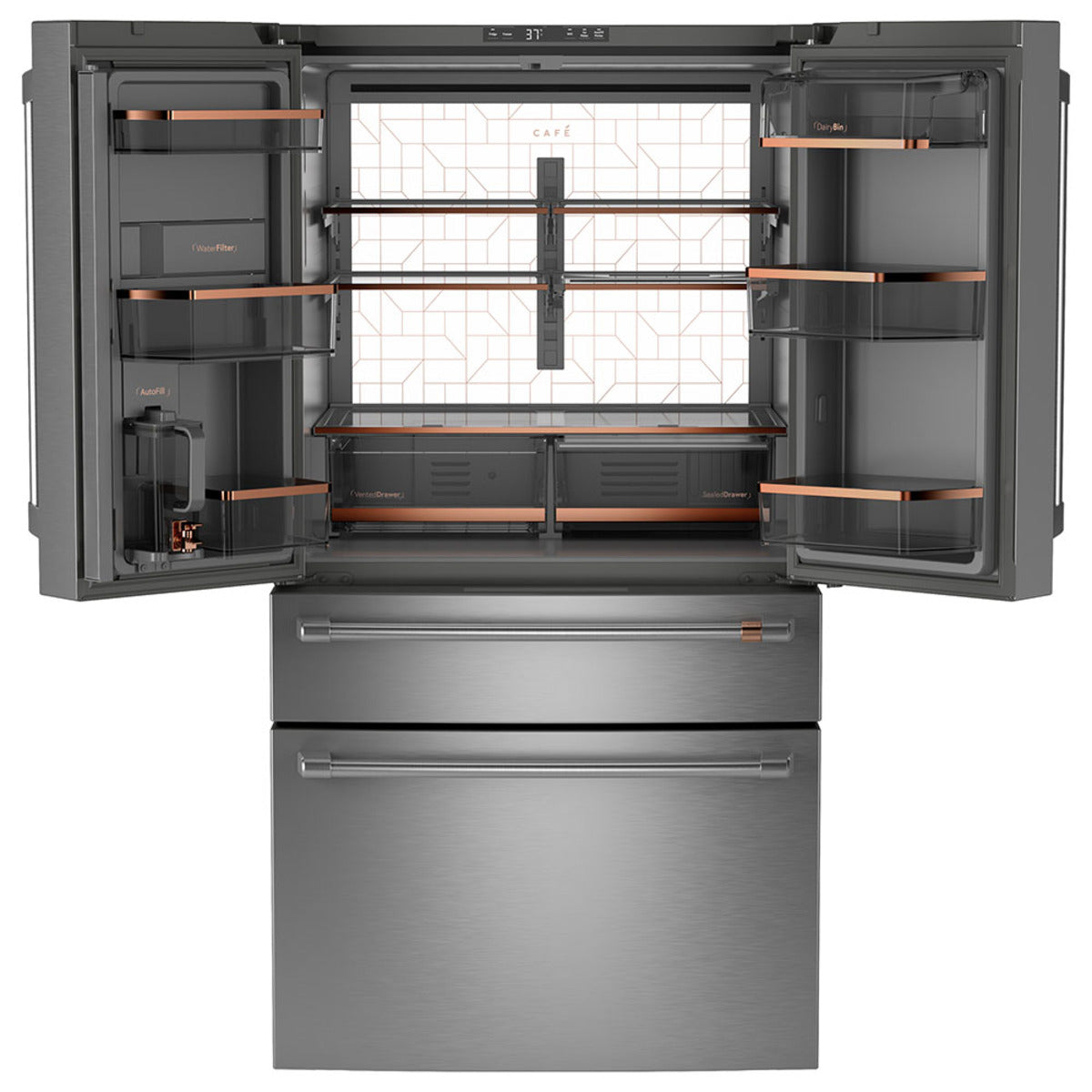 23.2 Cu. Ft. Counter-Depth 4-Door French-Door Refrigerator with Dual-Dispense AutoFill Pitcher in Stainless Steel
