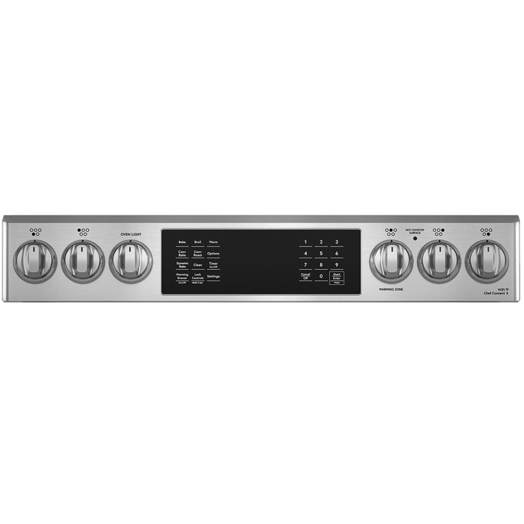 30" Slide-In Front Control Electric Range with Warming Drawer in Stainless Steel