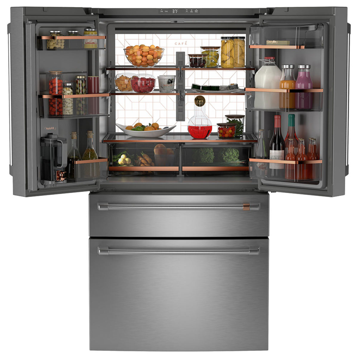 23.2 Cu. Ft. Counter-Depth 4-Door French-Door Refrigerator with Dual-Dispense AutoFill Pitcher in Stainless Steel