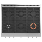 36" Smart All-Gas Commercial-Style Range with No-Preheat Air Fry in Stainless Steel