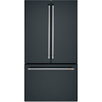 23.1 Cu. Ft. Counter-Depth French-Door Refrigerator in Matte Black with Brushed Stainless hardware