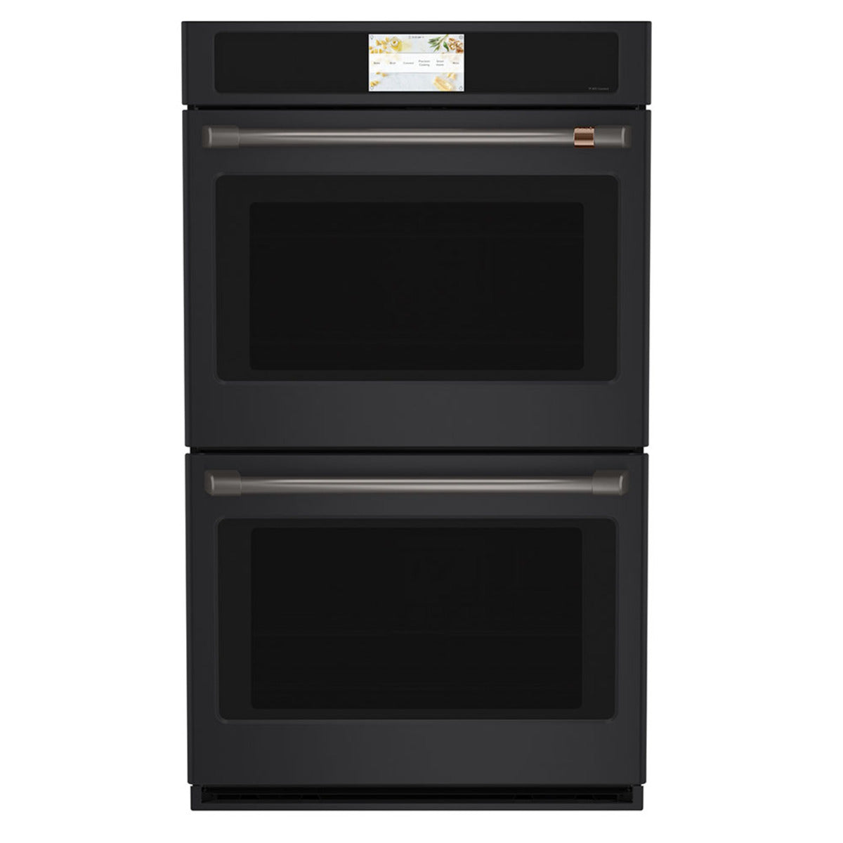 30" Built-In Convection Double Wall Oven in Matte Black with Brushed Black hardware