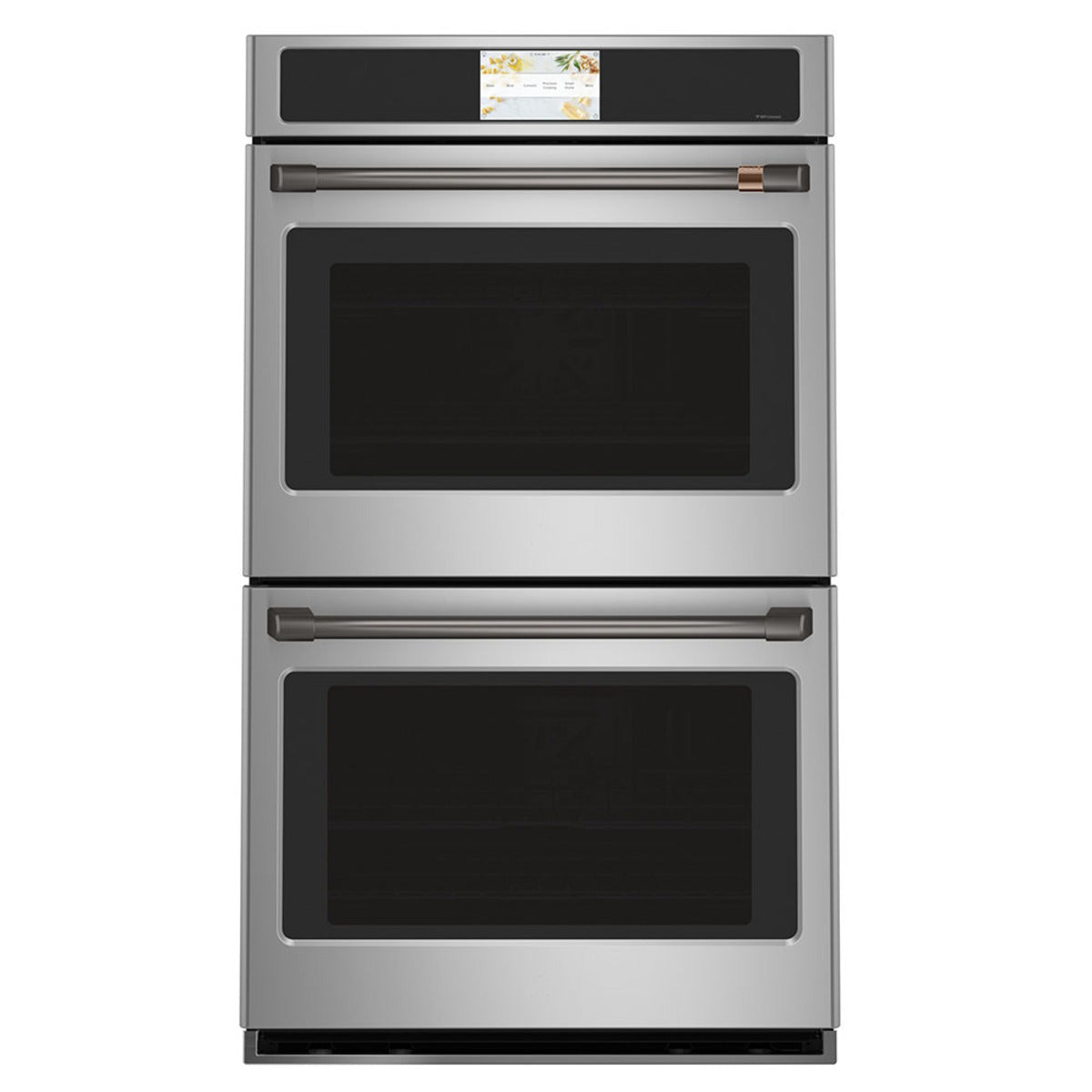30" Built-In Convection Double Wall Oven in Stainless Steel with Brushed Black hardware