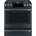 30" Slide-In Dual-Fuel Range with No-Preheat Air Fry in Matte Black with Brushed Black hardware