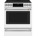 30" Induction Range with Warming Drawer and No-Preheat Air Fry in Matte White with Brushed Stainless hardware