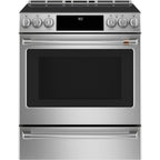 30" Induction Range with Warming Drawer and No-Preheat Air Fry in Stainless Steel with Brushed Stainless hardware