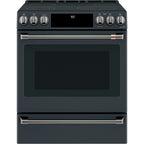 30" Slide-In Radiant Range with No-Preheat Air Fry in Matte Black with Brushed Black hardware