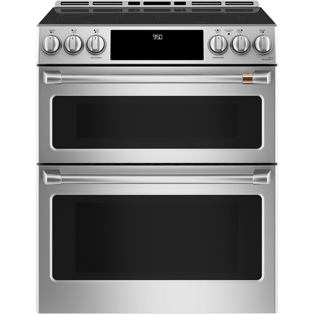 30" Induction Range with Double Oven and No-Preheat Air Fry in Stainless Steel with Brushed Stainless hardware