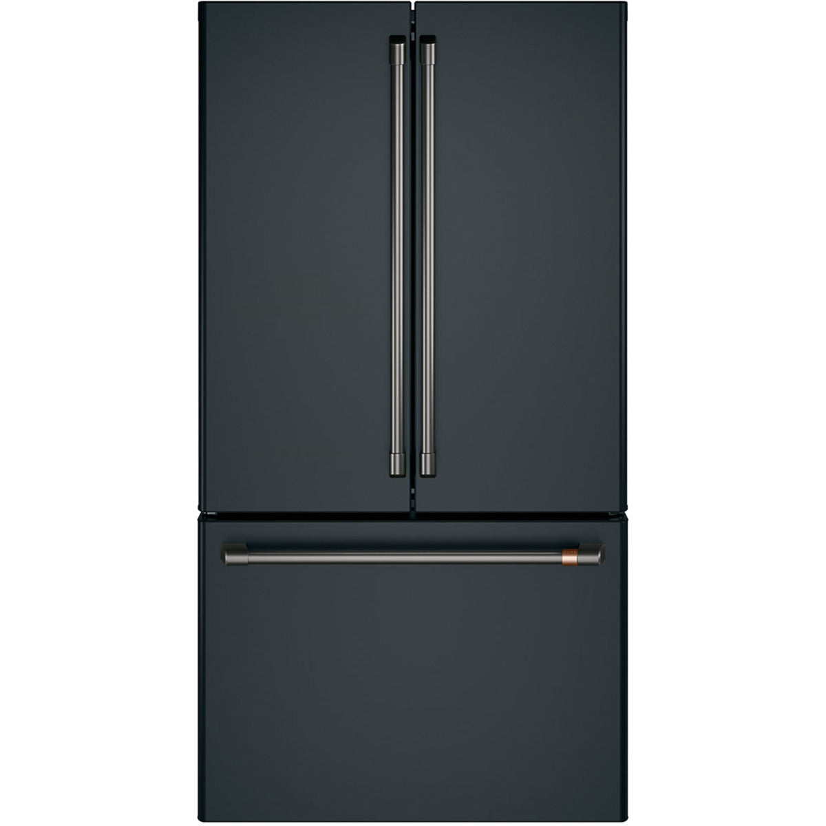 23.1 Cu. Ft. Counter-Depth French-Door Refrigerator in Matte Black with Brushed Black hardware