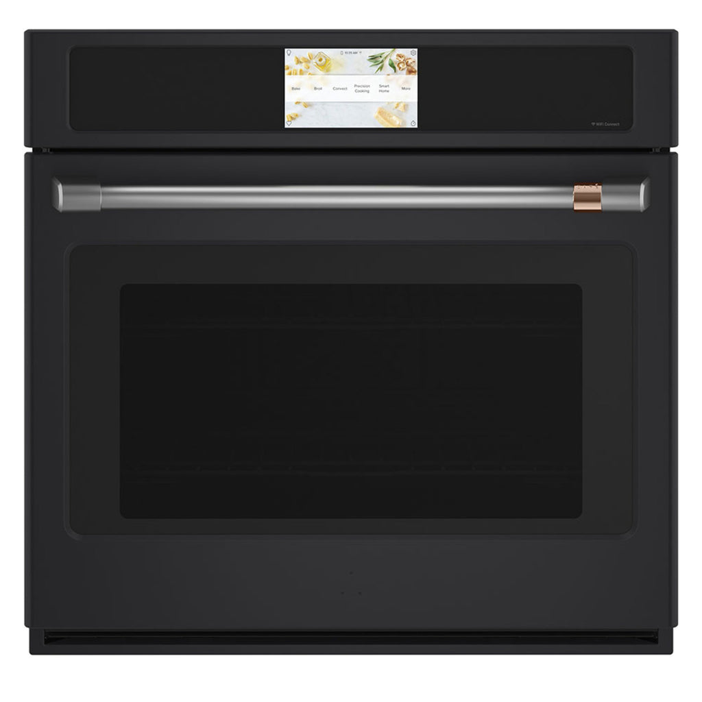 30" Built-In Convection Single Wall Oven with No-Preheat Air Fry in Matte Black with Brushed Stainless hardware