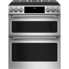 30" Induction Range with Double Oven and No-Preheat Air Fry in Stainless Steel with Brushed Black hardware