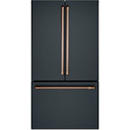 23.1 Cu. Ft. Counter-Depth French-Door Refrigerator in Matte Black with Brushed Copper hardware