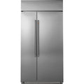 42" Built-In Side-by-Side Refrigerator in Stainless Steel with Brushed Stainless hardware