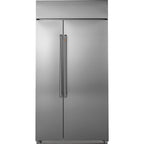 42" Built-In Side-by-Side Refrigerator in Stainless Steel with Brushed Stainless hardware