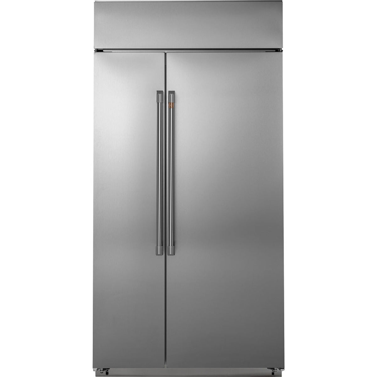 48" Built-In Side-by-Side Refrigerator in Stainless Steel with Brushed Stainless hardware