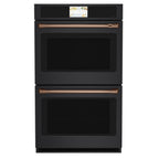 30" Built-In Convection Double Wall Oven in Matte Black with Brushed Copper hardware