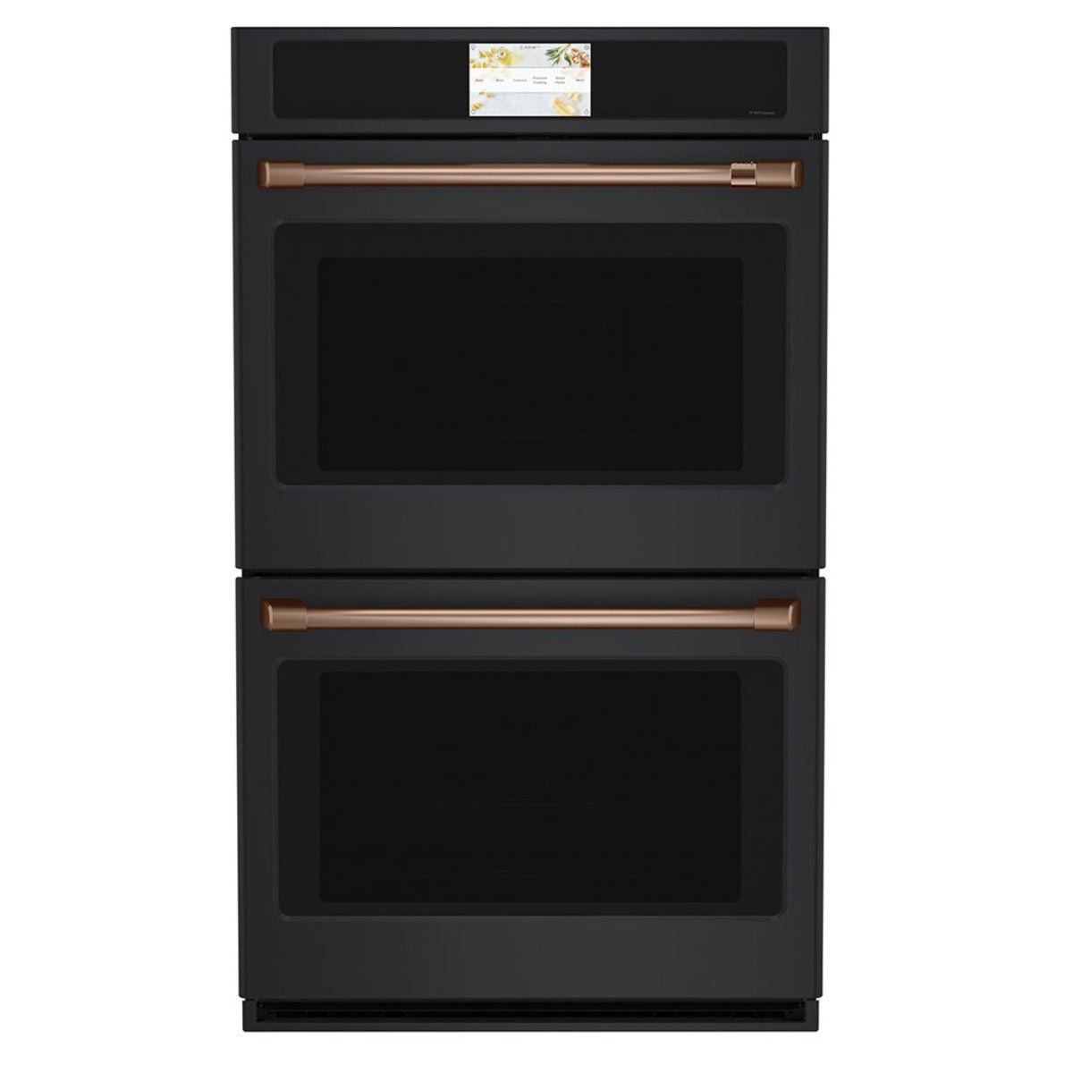 30" Built-In Convection Double Wall Oven in Matte Black with Brushed Copper hardware