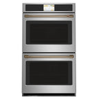 30" Built-In Convection Double Wall Oven in Stainless Steel with Brushed Bronze hardware