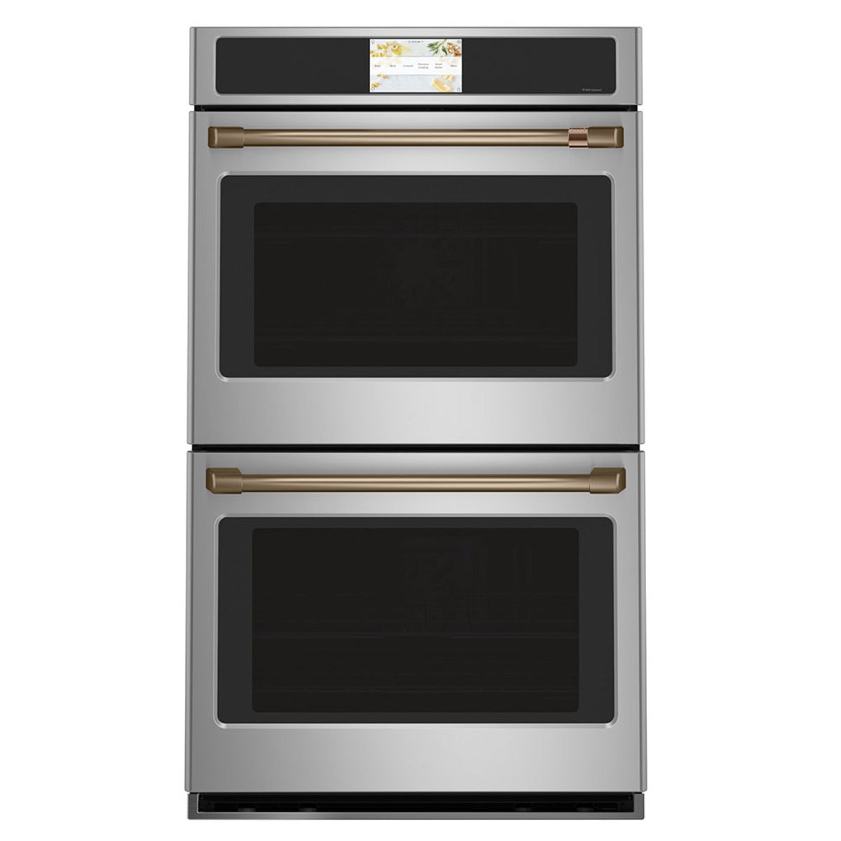 30" Built-In Convection Double Wall Oven in Stainless Steel with Brushed Bronze hardware