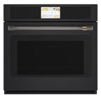30" Built-In Convection Single Wall Oven with No-Preheat Air Fry in Matte Black with Brushed Black hardware