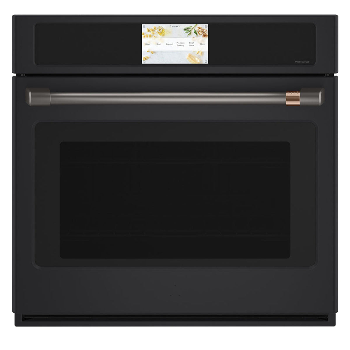 30" Built-In Convection Single Wall Oven with No-Preheat Air Fry in Matte Black with Brushed Black hardware